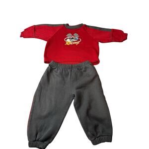 Vintage Y2K 24M Small Steps Racing Race Car Sweatshirt & Sweatpants Suit